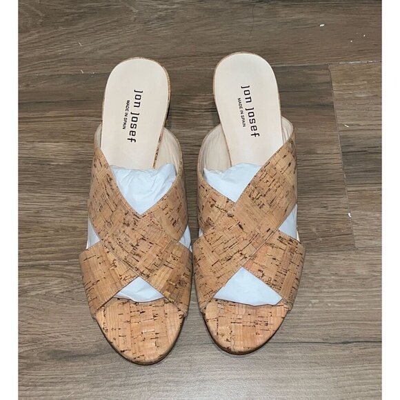 NWT Anthropologie Jon Josef Danubio Cork Slide Sandals With Block Heel Size 10 - Picture 3 of 7